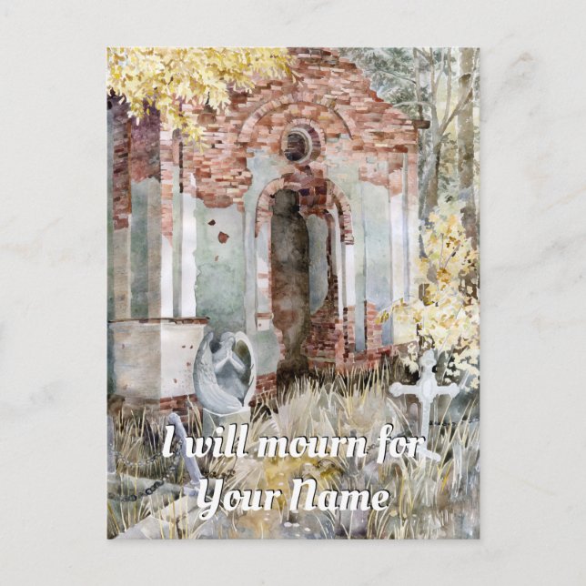 Ewiges Schweigen im Friedhof Postkarte (Vorderseite)