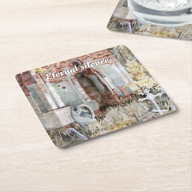 Ewiges Schweigen im Friedhof Rechteckiger Pappuntersetzer (angewinkelt)