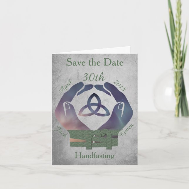 Ewigkeit Handfasting Save the Date Einladung (Vorderseite)