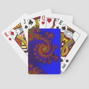 Ewigkeit Kunst des blauen und roten Fraktals Spielkarten