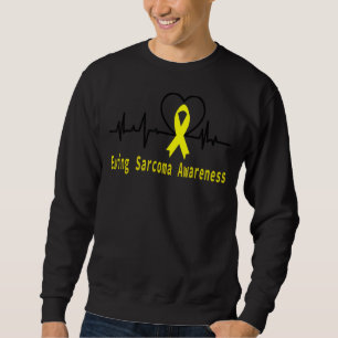 Ewing Sarcomare Awareness Heartbeat Gelbe Unterstü Sweatshirt