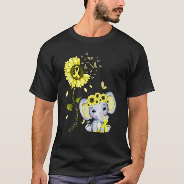 Ewings Sarcoma Awareness Yellow Hippie Sunflower E T-Shirt (Vorderseite)