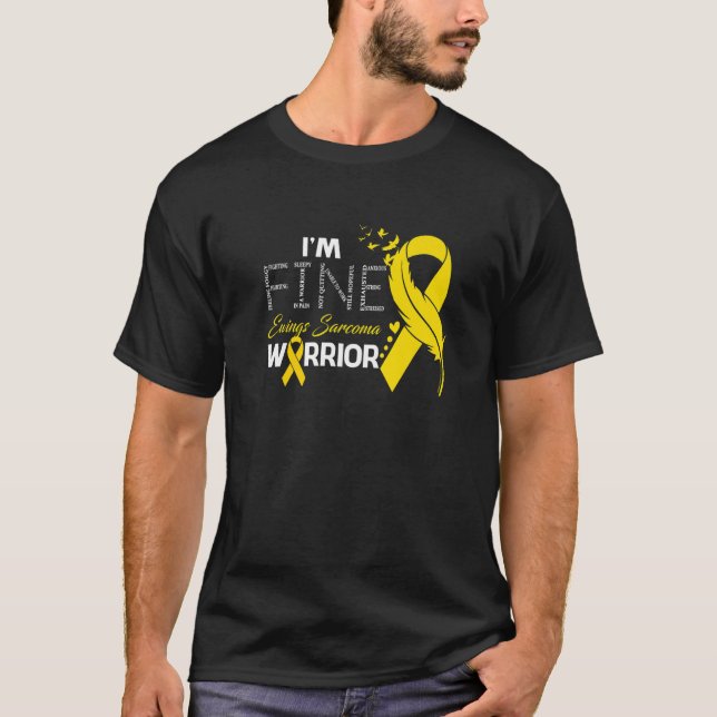 Ewings Sarcoma Warrior I'm Fine Feather T-Shirt (Vorderseite)