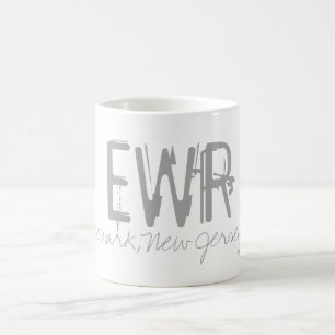 EWR Newark Airport Typografie Kaffeetasse