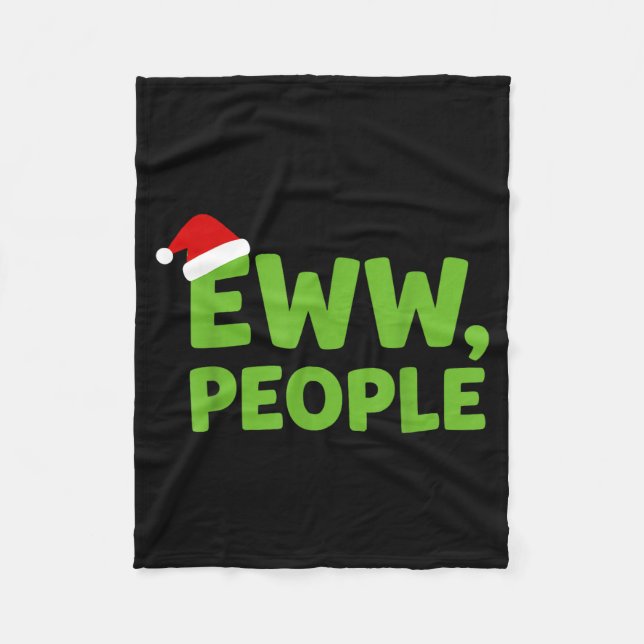 Eww People Santa Hat Funny Christmas Men Women  Fleecedecke (Vorderseite)