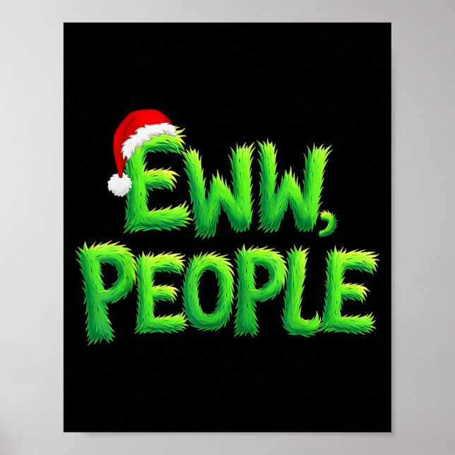 Eww People Santa Hat Funny Christmas Mens Womens K Poster (Vorne)