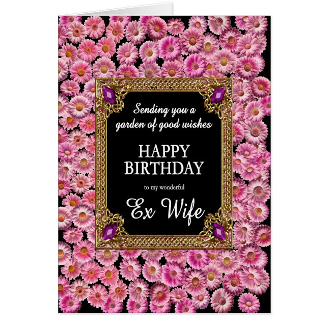 Ex Ehefrau Birthday Pink Daisies (Vorne)