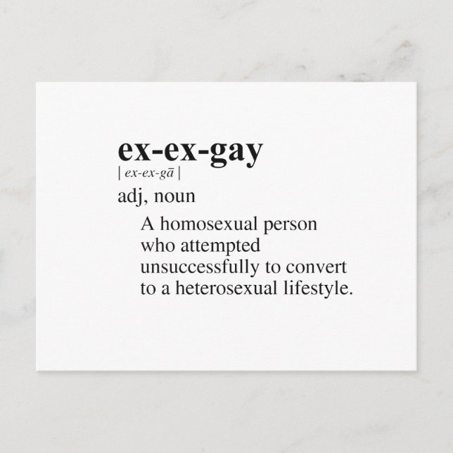 EX-EX-GAY POSTKARTE (Vorderseite)