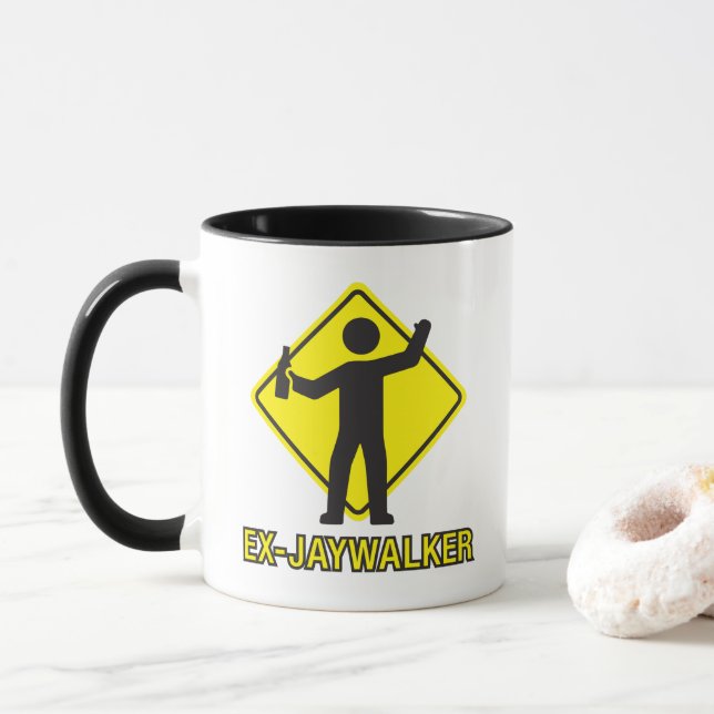 Ex-Jaywalker Funny Sobriety Sprichwort Tasse (Mit Donut)