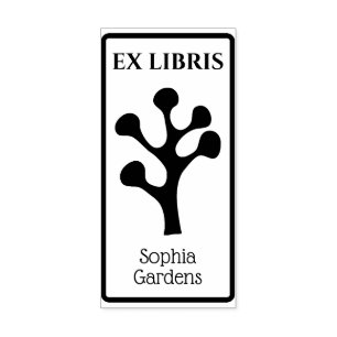 Ex Libris Abstrakter Baum/Pflanze 01 Gummistempel