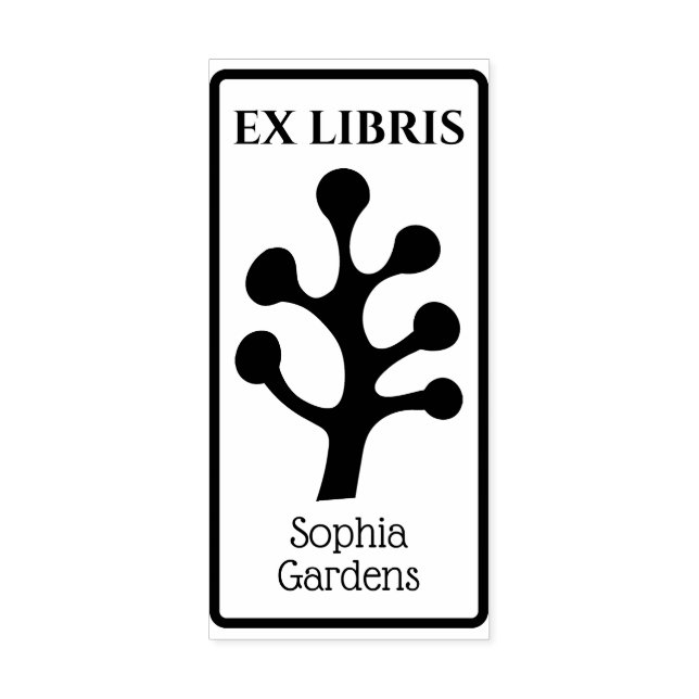 Ex Libris Abstrakter Baum/Pflanze 03 Gummi Briefma Gummistempel (Prägung)
