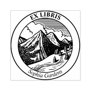 Ex Libris - Alpenlandschaft Gummistempel