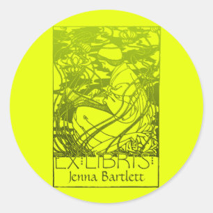 Ex Libris Art Nouveau Aufkleber