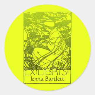 Ex Libris Art Nouveau Aufkleber