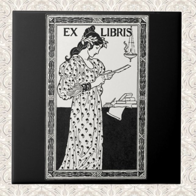 Ex libris art nouveau fliese (Von Creator hochgeladen)