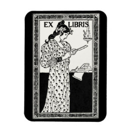 Ex libris art nouveau magnet