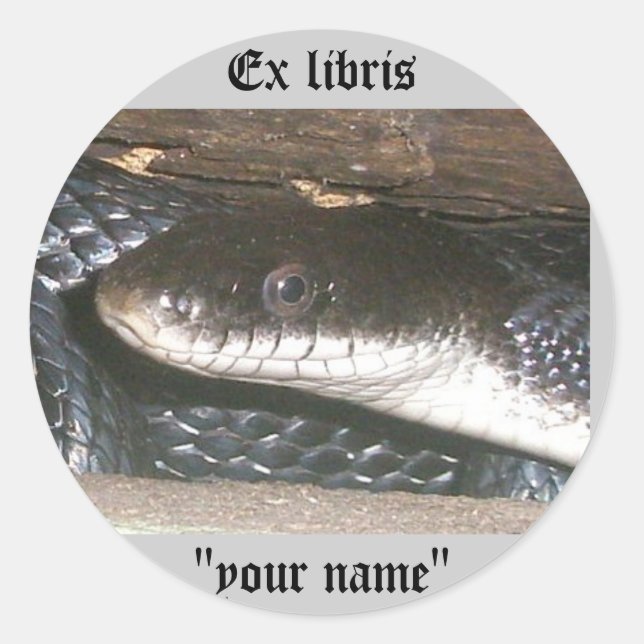 Ex Libris Black Snake Stickers zum Anpassen (Vorderseite)