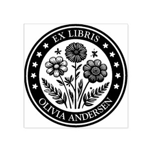 Ex Libris - Blumenarrangements Gummistempel