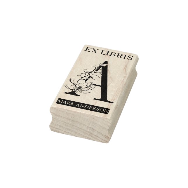 EX libris Book Library Buchzeichen Monogram A Gummistempel (Stempel)