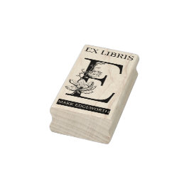 EX libris Book library Buchzeichen monogram E Gummistempel