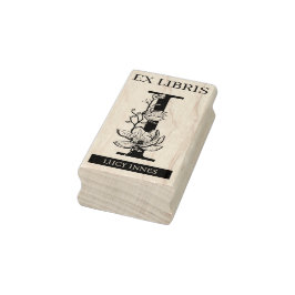 EX libris Book library Buchzeichen monogram I Gummistempel