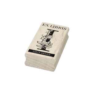 EX libris Book library Buchzeichen monogram I Gummistempel