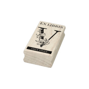 EX libris Book Library Buchzeichen monogram V Gummistempel