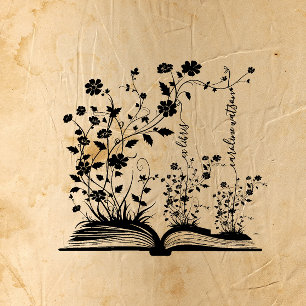 Ex Libris Buchblüte Gummistempel