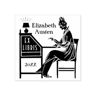 Ex Libris Buchzeichen Deko Lady Schreibtisch Custo Gummistempel