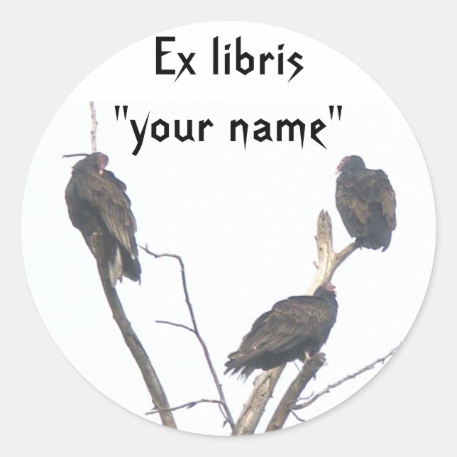 Ex Libris Buzzards Sticker zum Anpassen (Vorderseite)