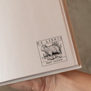 Ex Libris, Capybara Book Gummistempel