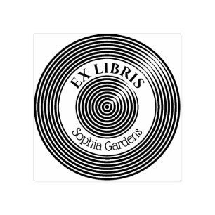 Ex Libris Concentric Circles v2 Rubber Briefmarke Gummistempel