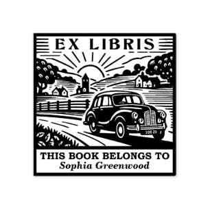 Ex Libris - Country Drive Gummistempel