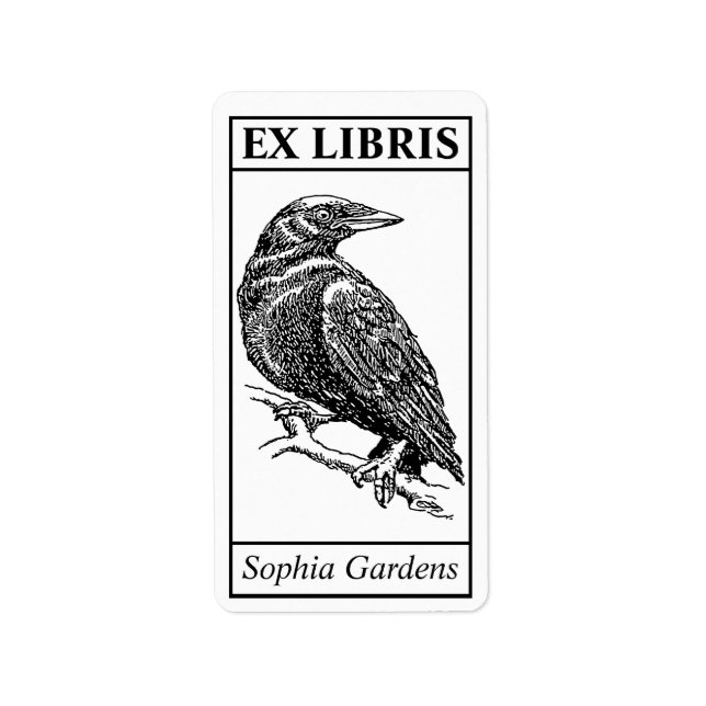 Ex Libris - Crow Adressaufkleber (Vorne)
