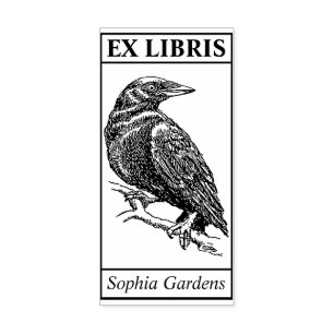 Ex Libris - Crow Gummistempel