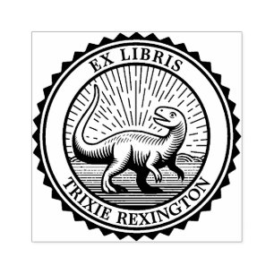 Ex Libris - Dinosaurier Gummistempel