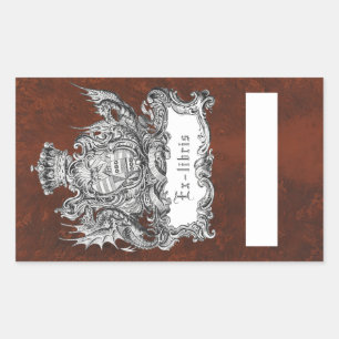 Ex-Libris Dragon-Buchzeichen-Sticker Rechteckiger Aufkleber