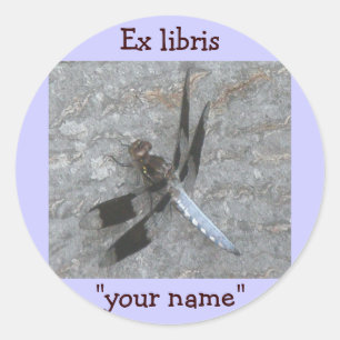 Ex Libris Dragonfly Sticker zum Anpassen