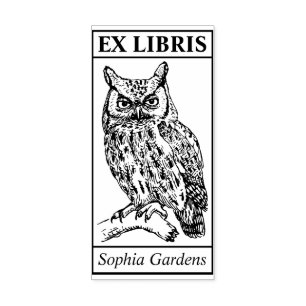 Ex Libris - Eule Gummistempel
