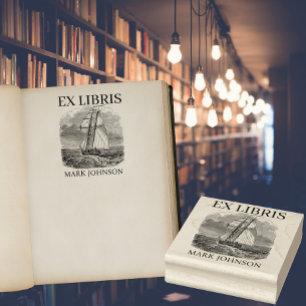 EX libris exlibris Buchzeichen der Bücherbibliothe Gummistempel