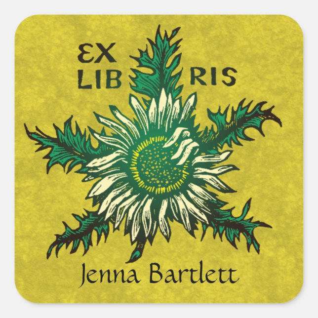 Ex Libris Floral Sticker (Vorderseite)