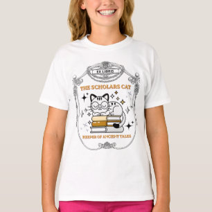 Ex Libris Gelehrtenkatze Dark Academia Vintage Büc T-Shirt