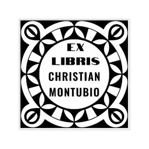 Ex Libris Geometric Book Briefmarke - Selbstfarbig Permastempel