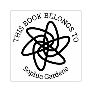 Ex Libris - Geometrische Blume 05 Gummistempel