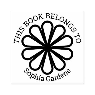 Ex Libris - Geometrische Blume 07 Gummistempel