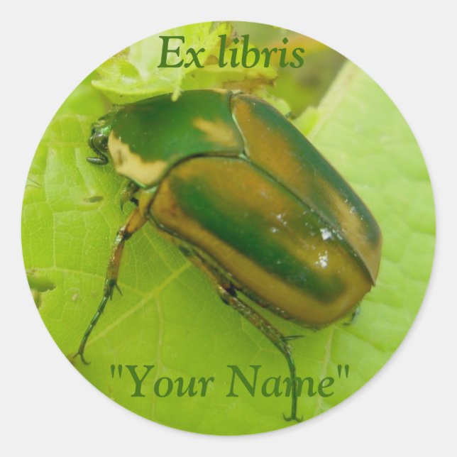 Ex libris Green June Käfer Stickers (Vorderseite)