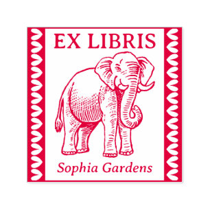 Ex Libris - Indischer Elefant - grenzt an Permastempel