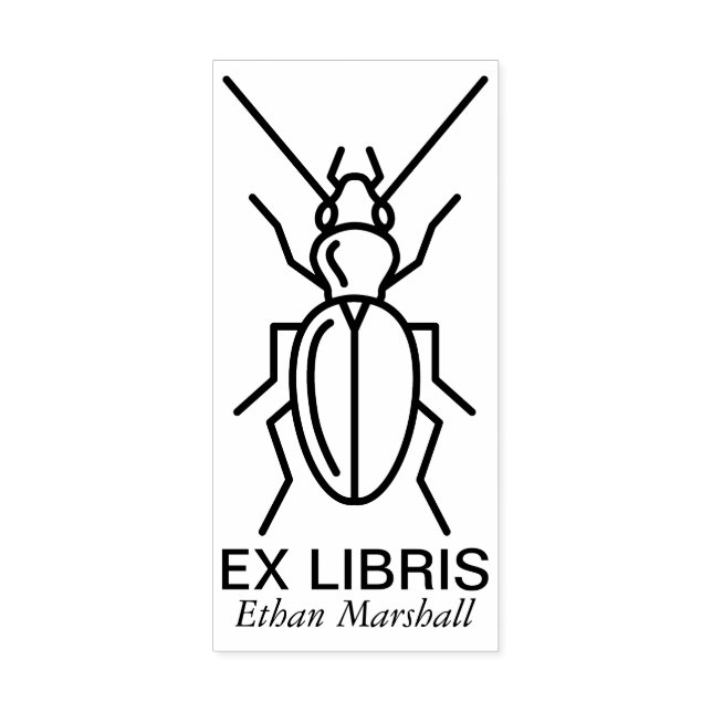 Ex Libris - Käfer/Bug v2 Gummistempel (Prägung)
