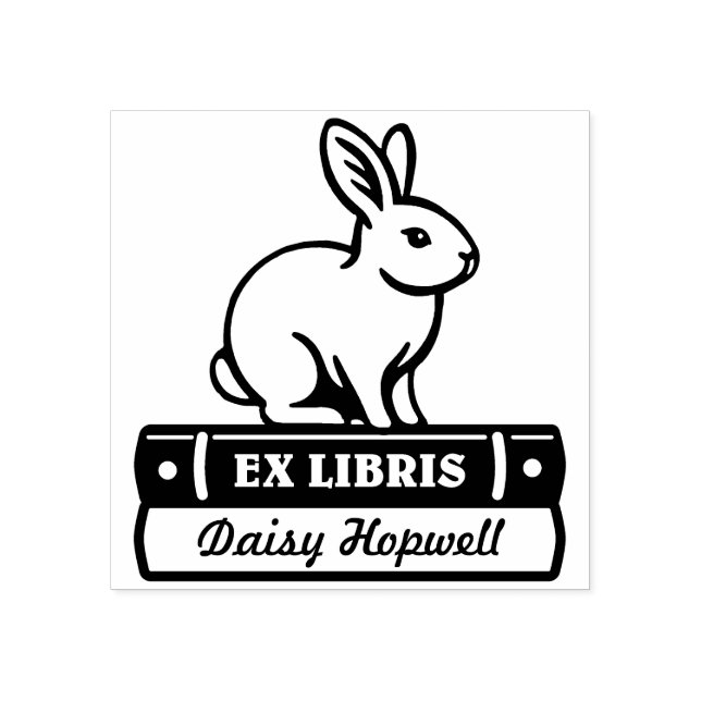 Ex Libris - Kaninchen Gummistempel (Prägung)