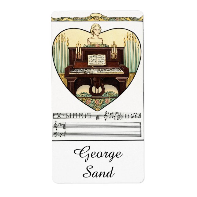 Ex Libris Klavier-Exlibris – Jugendstil Musik (Vorne)